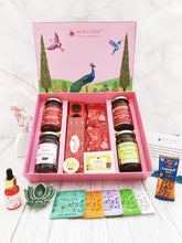 BURAANSH gift box with assorted food and natural cosmetic wellness products. 
