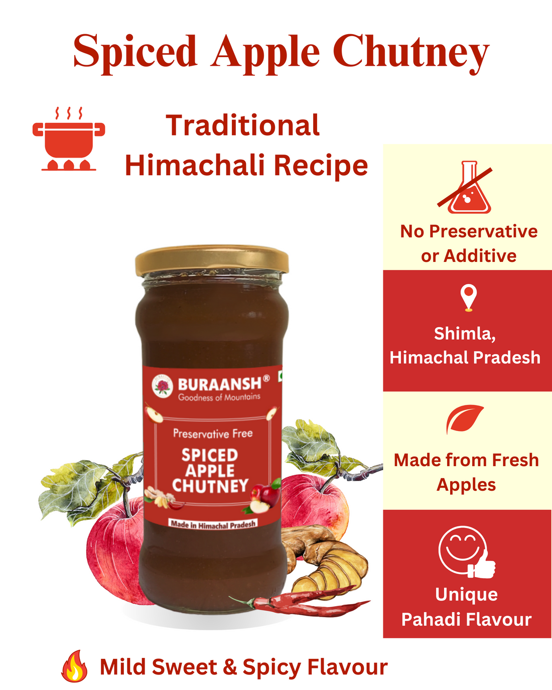 Benefits of Apple Chutney Handmade in the mountains