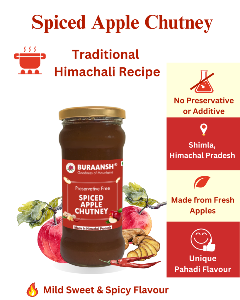 Himalayan Apple Chuntey made using fresh fruit and free of artificial additives