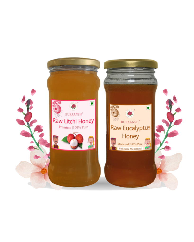 Raw Litchi Honey and Raw Eucalyptus Honey Combo Offer